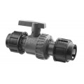 Шаровый кран ПНД компрессионный муфта-муфта 32х32 ASTORE (Италия)