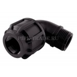 Отвод ПНД компрессионный с наружной резьбой 25х3/4