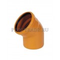 Отвод канализационный (колено) ПВХ D110х45° Хэмкор (Россия)